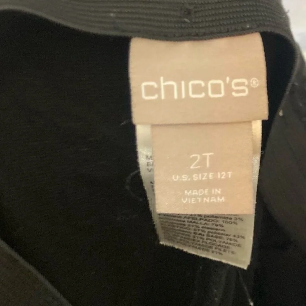 Chico's black trousers w floral pattern. 12T